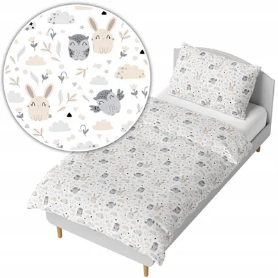 Produktbild von Ankras Bettwäsche 140x200 Kaninchen Eule Kinder