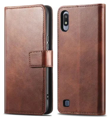 Imagen del producto de Funda Tipo Libro de Lujo para Samsung Galaxy A10 - Marrón oscuro