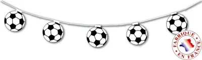 Produktbild von Girlande Fussball Hängedeko weiss-schwarz 5 m - Einheitsgröße