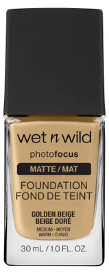Produktbild von Wet n Wild Photo Focus Matte Foundation, Flüssiges Make-up Matt Aufbaubar, Kein Flashback Weißer Schleier, Porenverfeinernd für Alle Hauttypen, Golden