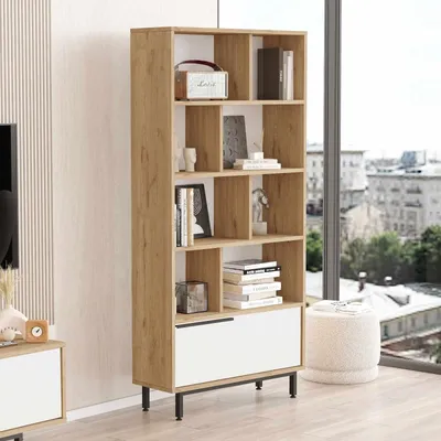 Produktbild von Skye Decor, Hochwertiges Bücherregal (3 Stück), 100% Melamin, Natur/Weiß, 83,9 cm
