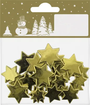 Produktbild von Streudeko Sterne Kunststoff 1,5 - 2 cm gold 24 Stück