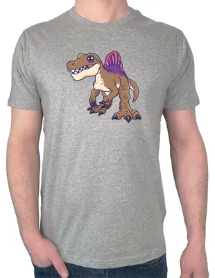 Produktbild von Huuraa Herren T-Shirt Spinosaurus Dinosaurier XL Sport Grey Bio Baumwolle Fairtrade Herrenshirt Geschenkidee
