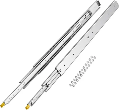 Image de 1 paire de glissières à fermeture douce pour tiroirs 18-60 pouces, roulement à billes, extension complète