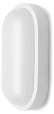 Immagine prodotto di Braytron LED 18W Lampada da parete e soffitto ovale per ambienti umidi, bianca, per esterni e garage, 3000K / IP54