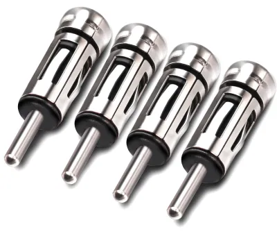 Antennenadapter DIN-Stecker auf ISO-Buchse, 4 Stück, koaxial, silber/schwarz