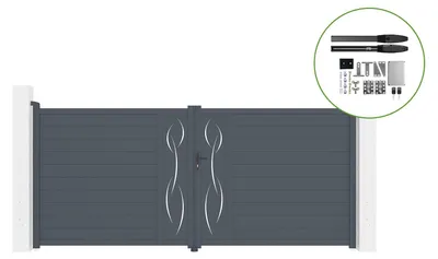 Produktbild von Flügeltor elektrisch 4m LIFE H.180cm + Drehtorantrieb HICKER B200