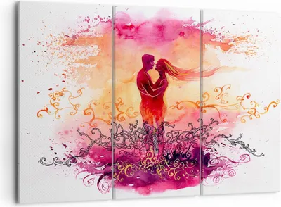 Produktbild von Bild auf Leinwand - Leinwandbild - Liebe Paar Flitterwochen - 105x70cm - Wand Bild - Wanddeko - Leinwanddruck - Bilder - Kunstdruck - Wanddekoration - Leinwand bilder - Wandkunst - CE105x70-3006