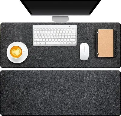 Produktbild von Famanu Set von 2 Filz-Bürounterlagen 80 x 30 cm - Antislip Büro- und Mousepads für Laptop und Tastatur