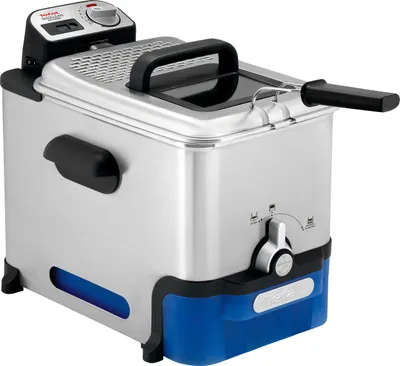 Produktbild von Tefal Oleoclean Pro Inox & Design FR8040, 3,5 l, 1,2 kg, Einzelbild, Schwarz, Edelstahl, 2300 W, 348 mm