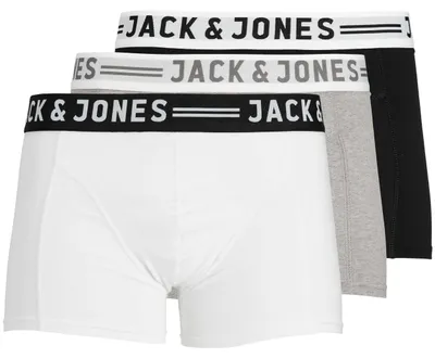Zdjęcie produktu dla Jack & Jones 5712833644195, Bokserki, Bokserki, Dorosły, Męski, Czarny, Szary, Biały, Monochromatyczny