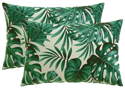 Immagine prodotto di vidaXL, 2 federe decorative, motivo a foglie, 50 x 75 cm, poliestere
