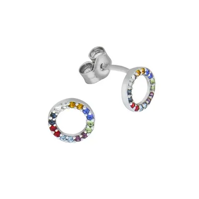 Zdjęcie produktu dla Kolczyki sztyfty 925/- srebro rodowane z kryształem 0,7 cm
