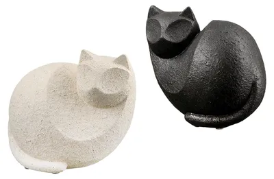 Produktbild von Gilde Figur, Katze, "Gea", Kunstharz, schwarz, weiß, L. 10.5 cm, B. 16.5 cm, H. 15 cm 52969 4063387529690 2 Stück (2-fach sortiert)