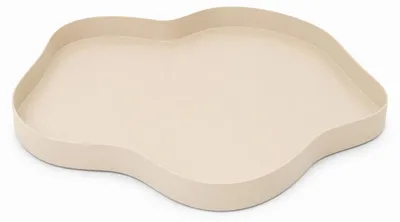 Produktbild von LOFT42 Serva Tablett aus organischem Metall – Beige – Ø40 cm