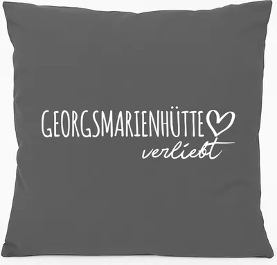 Produktbild von Huuraa Kissen Georgsmarienhütte verliebt 40x40cm mit Füllung Steel Grey Baumwolle Dekokissen Geschenkidee