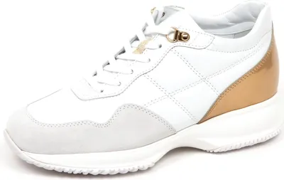 Produktbild von E2934 sneaker donna weiß/bronze HOGAN INTERACTIVE scarpe H cucitura shoe woman