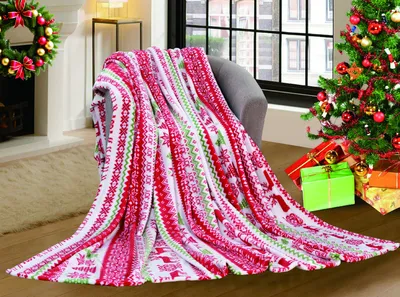 Obrázok produktu pre Biela vianočná mikroplyšová deka CHRISTMAS JOY Rozmer: 200 x 220 cm