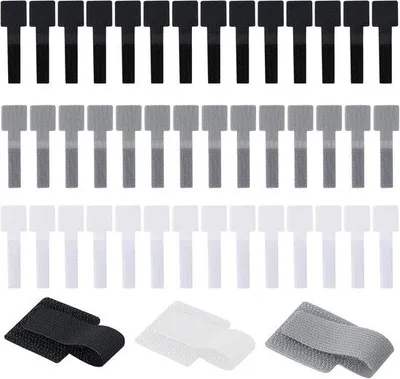 Produktbild von Famanu Kabelbinder Set 45 Stück - Verstellbare, wiederverwendbare in Schwarz, Weiß und Grau