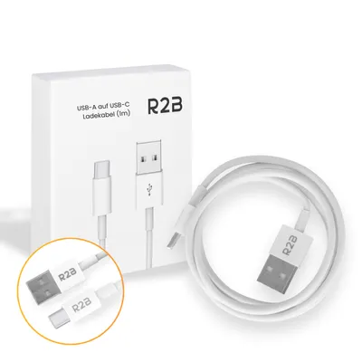 Produktbild von R2B USB-A zu USB-C Kabel – 1 Meter Schnellladekabel mit 30W & Datenübertragung