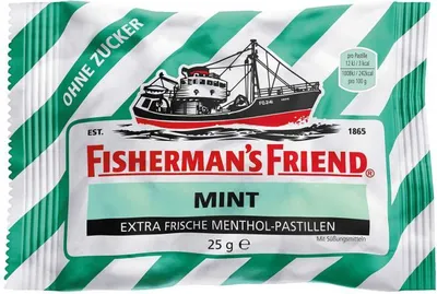 Produktbild von Fisherman's Friend Mint Pastillen ohne Zucker 24 Beutel x25g