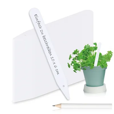 Produktbild von com-four® 100x Pflanzschilder mit Bleistift - Steck-Etiketten 12 cm für Zimmer, Balkon, Garten - Pflanzenstecker zum Beschriften - Anzuchtstecker für Beete und Pflanzkübel