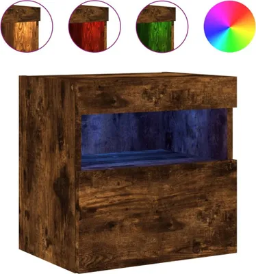 Obrázok produktu pre vidaXL TV nástenná skrinka s LED osvetlením, údený dub 40x30x40 cm