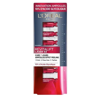 Produktbild von L'OREAL PARIS Revitalift Laser Ampullen 7 Tage Peeling-Effekt 10% Glykolsäure - 7 ml