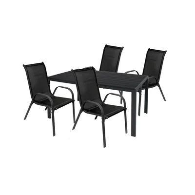 Produktbild von 5tlg Gartenmöbel Garnitur Sitzgruppe Essgruppe Tisch Stuhl 160x90cm