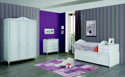Productafbeelding van Kinderkamer set: kinderbed, garderobe, commode, slaapkamer, nieuw