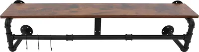 Image de Portemanteau, design rustique, rangement mural, noir