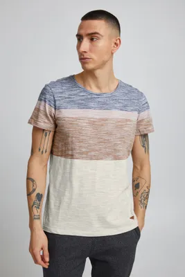 Produktbild von BLEND BHJakob Herren T-Shirt Kurzarm Shirt mit Colorblockmuster und Rundhalsausschnitt aus 100% Baumwolle