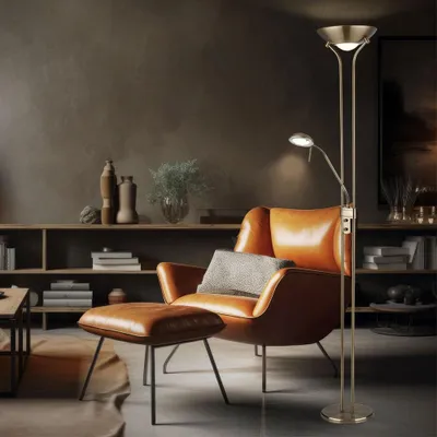 Produktbild von LED Stehleuchte, Glas, messingfarben, dimmbar, H 180 cm
