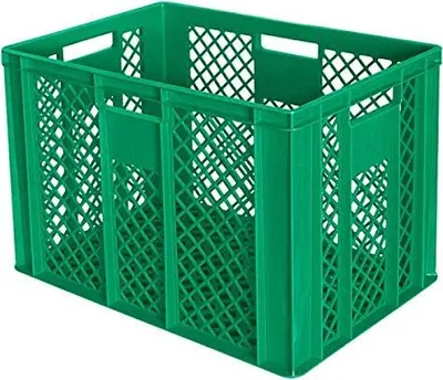 Produktbild von 30 Stück Eurobehälter durchbrochen/Bäckerkiste, LxBxH 600 x 400 x 410 mm, PE-HD, lebensmittelecht, grün, Palettenware