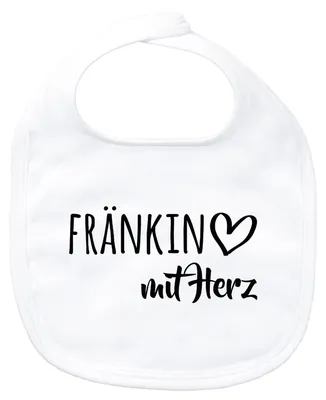 Produktbild von Huuraa Baby Lätzchen Fränkin mit Herz White Klettverschluss  Baumwolle Latz Geschenkidee