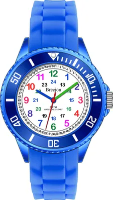 Produktbild von Armbanduhr Jungen Mädchen Kinder Lernuhr 5 ATM wasserdicht Silikonuhr royalblau