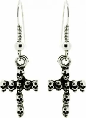 Produktbild von Ohrringe Totenkopf Kreuz Ohrhänger Kreuz Totenköpfe Ohranhänger skulls cross