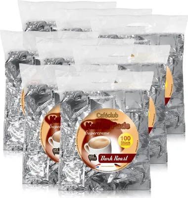 Produktbild von 8 x Cafeclub Supercreme Megabeutel Kaffeepads a100 Stück starke Röstung