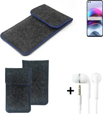Produktbild von K-S-Trade Handy Schutz Hülle kompatibel mit Motorola Edge S Schutzhülle Handyhülle Filztasche Pouch Tasche Case Sleeve Filzhülle dunkelgrau,