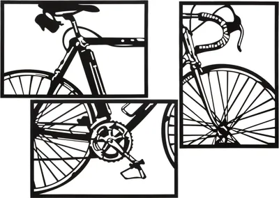 Produktbild von Mauro Ferretti Wandpaneel Fahrrad Set 3-tlg. je 40x1,3x60 cm schwarz