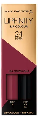 Obrázek produktu pro Max Factor Lipfinity Lip Colour, Bordeaux, Frivolous, 1 barva/barev, Zbarvení, Hydratující, Lesklý, Tekutina