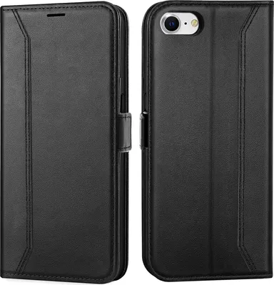 Immagine prodotto di Custodia per telefono cellulare per iPhone SE 2020 2022 cover flip case pieghevole custodia protettiva, nera