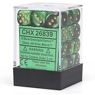 Produktbild von Chessex Gemini W6x36 Black-Green/Gold
