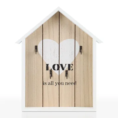 Immagine prodotto di Portachiavi vintage - Portaoggetti in legno - 4 ganci - Portaoggetti da parete - Decorazione - 29,5 x 21,5 x 3,5 cm