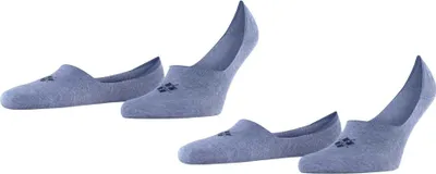 Produktbild von Burlington Herren Füßlinge, 2er Pack - Everyday IN, Anti-Slip Heel, einfarbig Blau 43-44