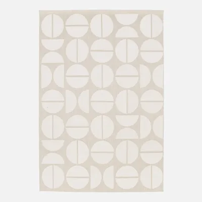 Produktbild von sweeek - In-/Outdoor-Teppich mit geometrischen Mustern in creme und beige