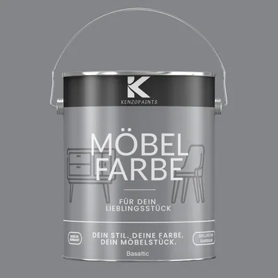 Produktbild von Kenzopaints 2,5Liter Möbelfarbe Möbellack Buntlack Farbraum - Basaltic