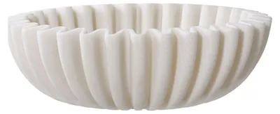 Immagine prodotto di Ciotola decorativa in poliresina beige con costolature ø20x6,5 cm