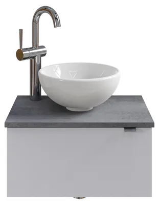 Produktbild von Pelipal Serie 6915 SET-044-010 Waschtisch mit Unterschrank bestehend aus: Keramik-Aufsatzbecken, Waschtischplatte, Waschtischunterschrank