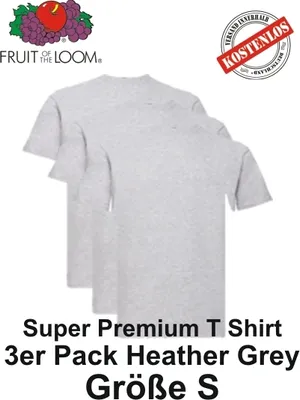Immagine prodotto di confezione 3er/5er/10er Fruit of the Loom Super Premium T Shirt S M L XL 2XL 3XL S Heather Grrey 3